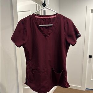 Med Couture Women's Burgundy Scrub Set